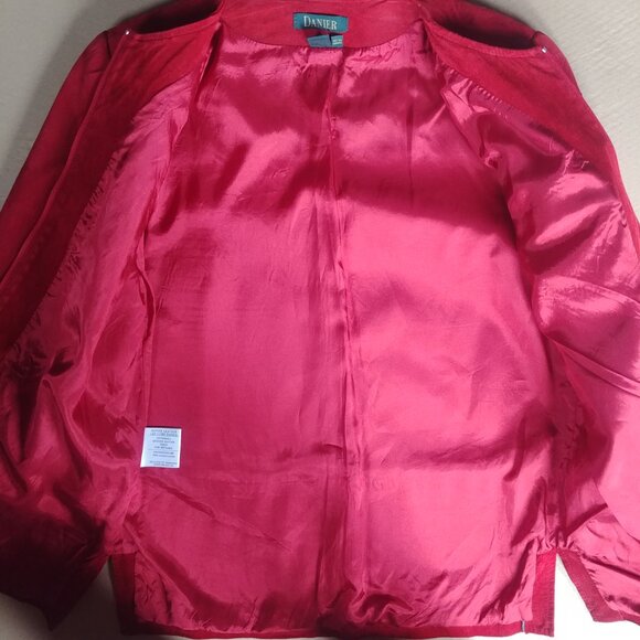 Vintage Danier made in Canada genuine red suede leather jacket Medium - Picture 10 of 16